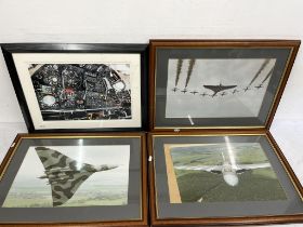 Four framed and glazed photographs of the Avro-Falcon