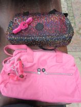 2 Kipling bags pink and multi medium size