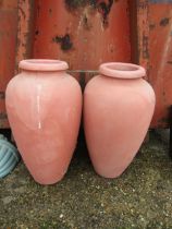 Pair plastic urns 84cmH