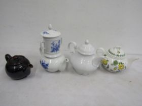 4 teapots inc Portmeirion, Apilco France with strainer and 2 others