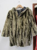 River Island hooded fur coat size 12