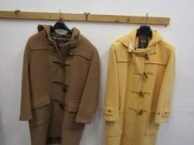 2 x Gloverall original duffle coats brown size 12 yellow size M