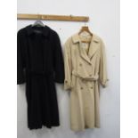2 Burberry wool long coats, some moth holes on cream coat