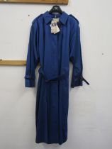 Burberry blue trench coat with iconic check lining size 10L