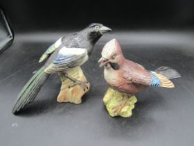 Beswick Jay and Magpie figurines 14cmH approx
