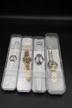 4 Swatch watches to incl YLS177 Irony Medium ladies, YSS296 sliver keeper ladies, SFK399G Punto