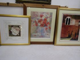 Janet Davies ltd edition poppy print and 2 others largest 67x78cm