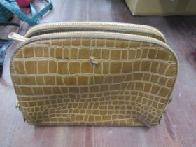 Ashwood brown mock croc handbag genuine leather