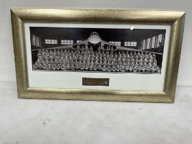 RAF Scampton photograph of 27 Sqn - Avro Vulvan Flt. Lt K. R. Snape circa 1963 , framed and glazed