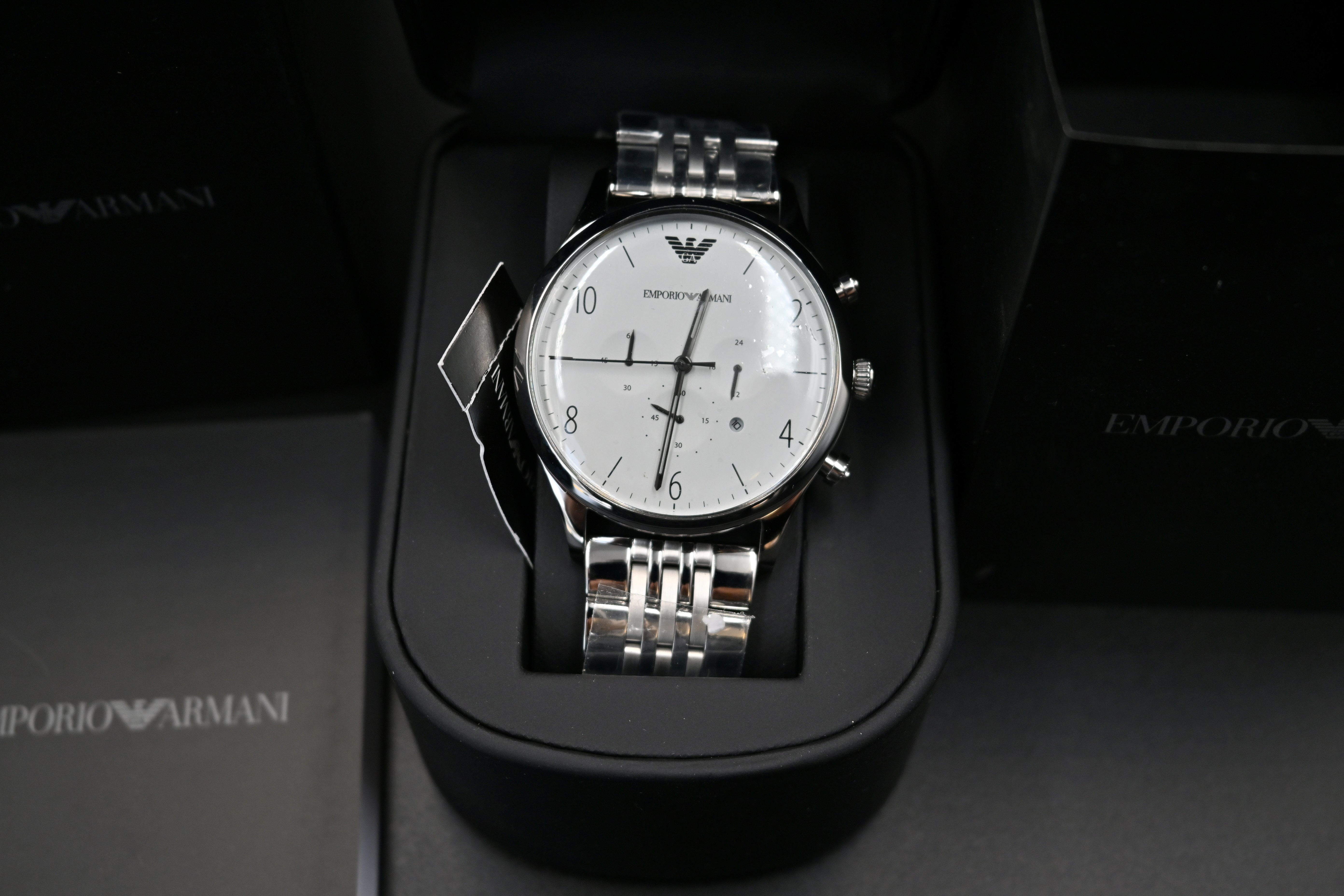 2 Emporio Armani mens watches to include AR1879 steel chronograph watch and AR1866 quartz watch with - Image 3 of 6