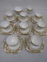 Wellington china part tea set- 8 cups, saucers and cake plates, jug and sugar bowl