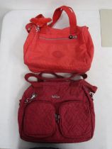 2 Kipling bags wine and red medium size