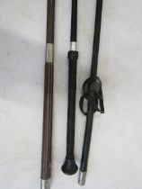 3 whips- coaching whip, riding crop and one other