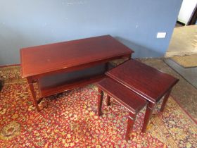 Stag coffee table and 2 side tables