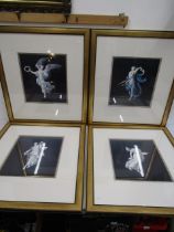 set 4 neo-classical prints, framed and glazed 63x70cm