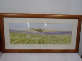 Rick Grant watercolour 'The Spitfire' 2002 90x44cm