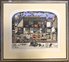 Graham Clarke (Cornish/British, b.1941), The Crabritainian Embassy , colour aquatint, signed,