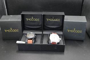 2 gents Timecode watches to incl TC-1002-05 Marconi 1896 dual time/chronograph watch and TC-1008-