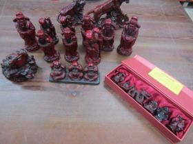 Collection red (some heavy vitae) Oriental figures