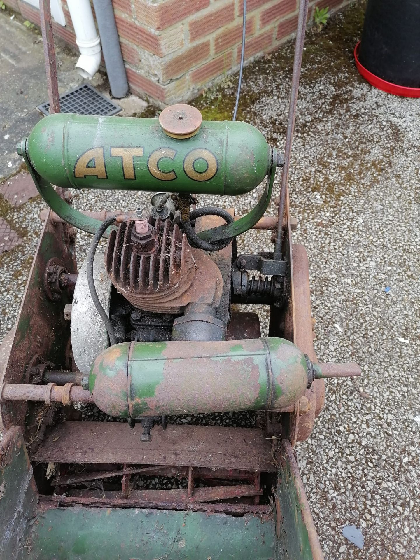 Vintage ATCO kick start lawn mower for renovation