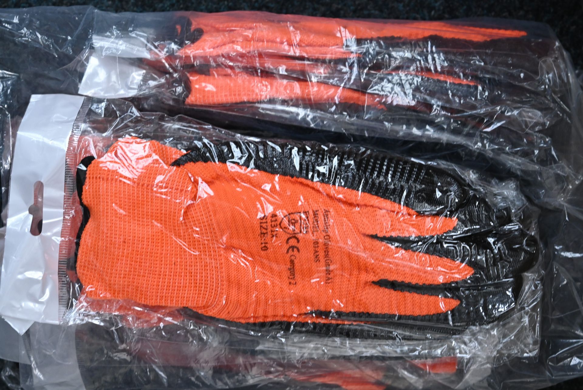 12 pairs of Nitrile orange and black work gloves - Image 2 of 2