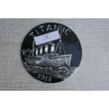 Round aluminium Titanic plaque