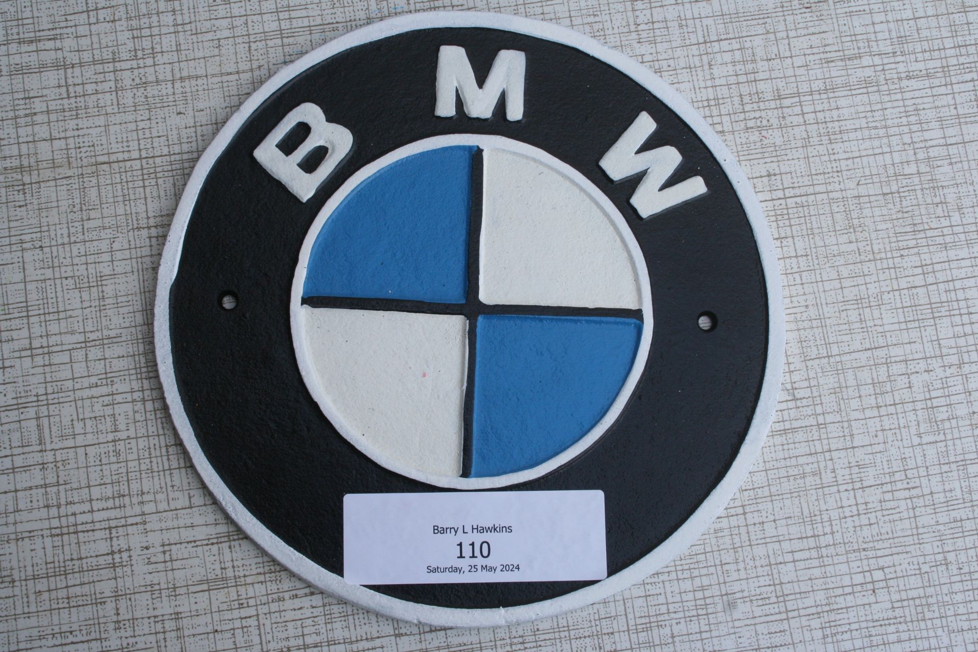 BMW wall plaque cast iron