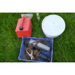 5lt plastic petrol can, grease gun and more