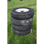 Set of Land Rover steel wheels and tyres 750/16