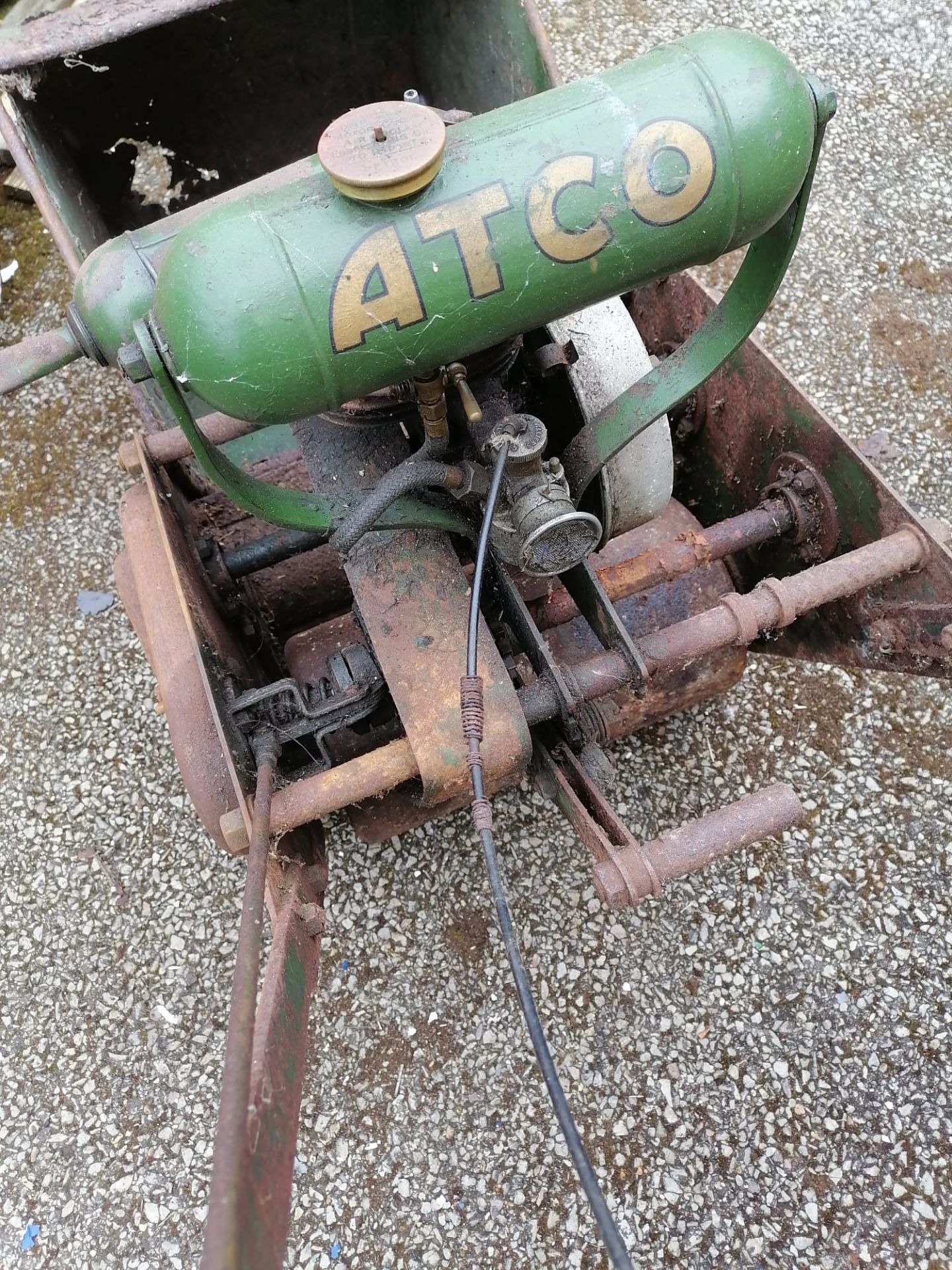 Vintage ATCO kick start lawn mower for renovation - Image 3 of 3