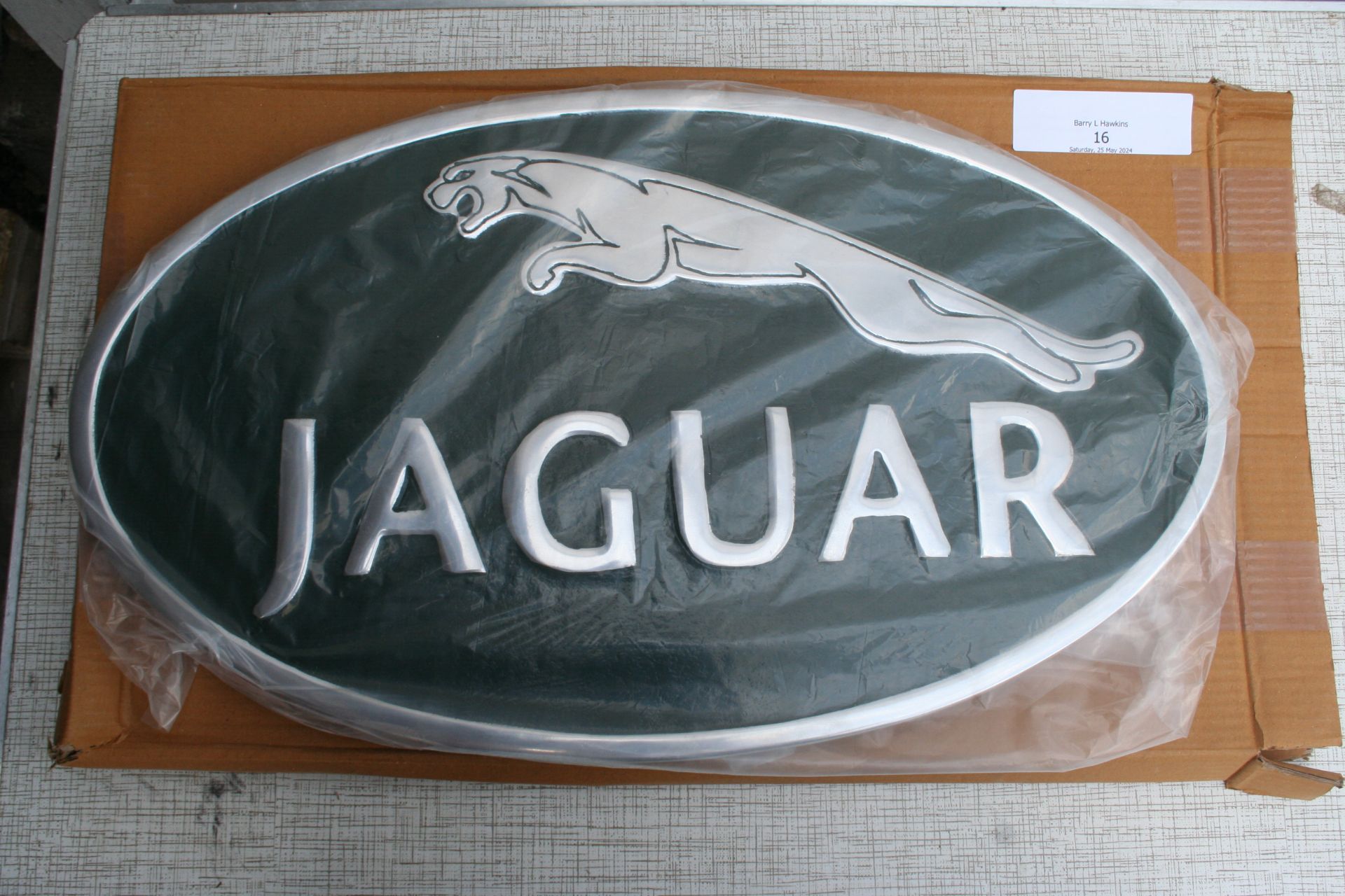 Large aluminium Jaguar plaque