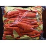 9 pairs of Orange Builders Grip Gloves with Latex Palm Coating