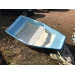 fiberglass dinghy with demountable keel and transport wheels