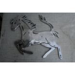 Aluminium prancing horse sign