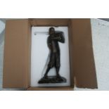 Bronze finish golfer figure