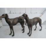 Pair of cast greyhound figures