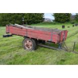 Single axle wooden trailer