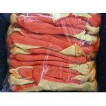 9 pairs of Orange Builders Grip Gloves with Latex Palm Coating