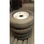 Set of Land Rover steel wheels and tyres 750/16