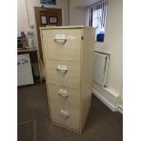 Filing cabinet with key H136cm W48cm D64cm approx (to be collected from PE30 by 25th March)