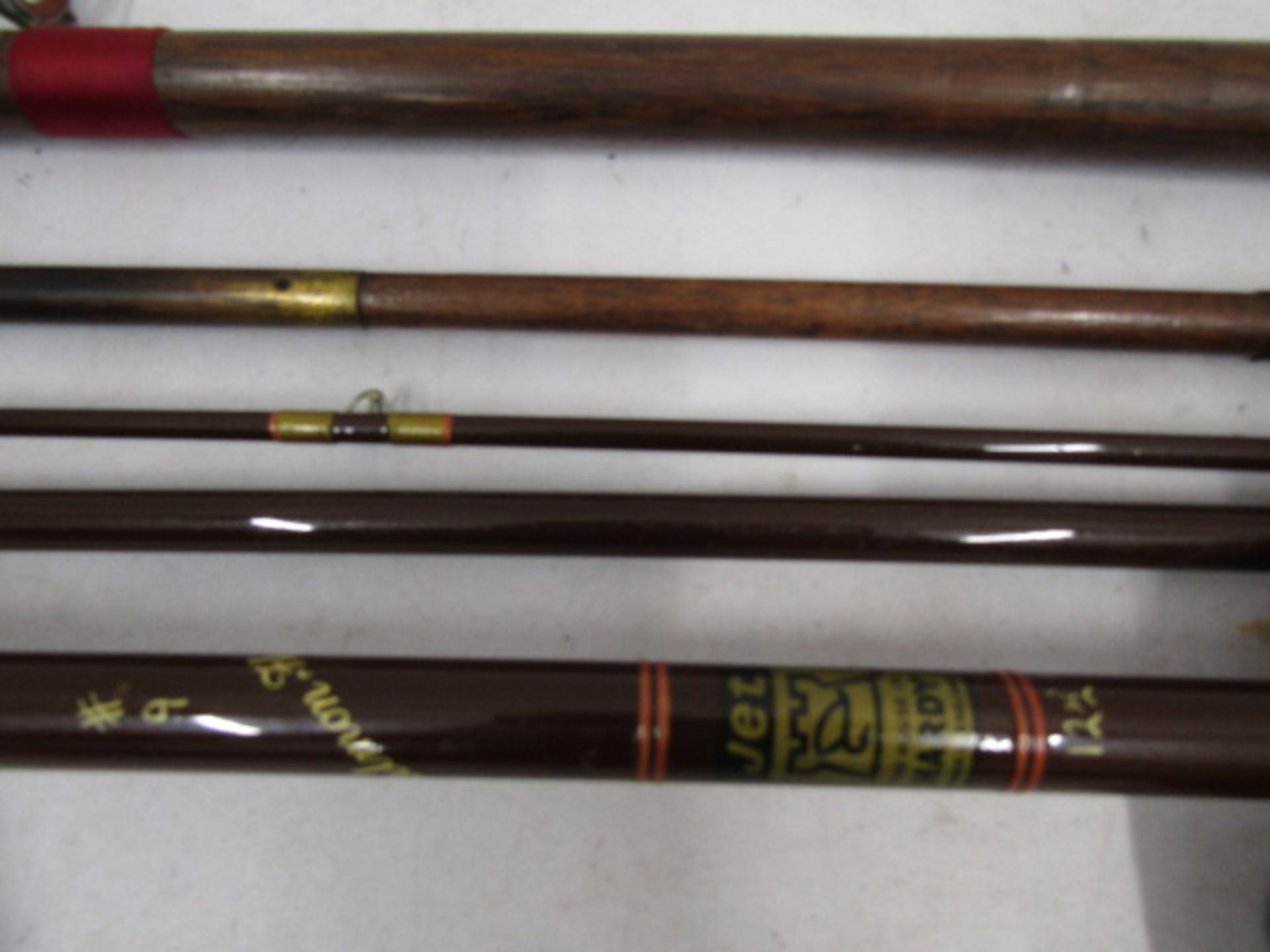 Hardy's Jet 1960's 3 piece salmon rod 12'5" and a handmade wooden vintage rod