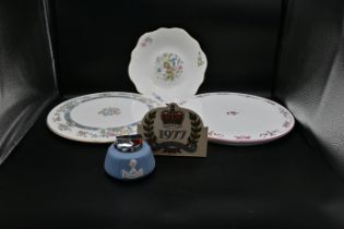 2 Royal Worcester Cake plates - one in the Mayfield pattern and the other in the Petite Fleur