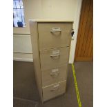 Filing cabinet with key H136cm W48cm D64cm approx (to be collected from PE30 by 25th March)