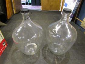 2 large glass brewing carboys approx 20L