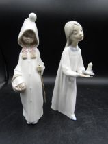 2 Lladro figures 20cmH approx candle flame has broken