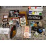 Fly fishing lot- hand tied flies and materials for making fly's, a book and various other related