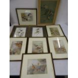 Roland Green prints of birds and 3 others of birds