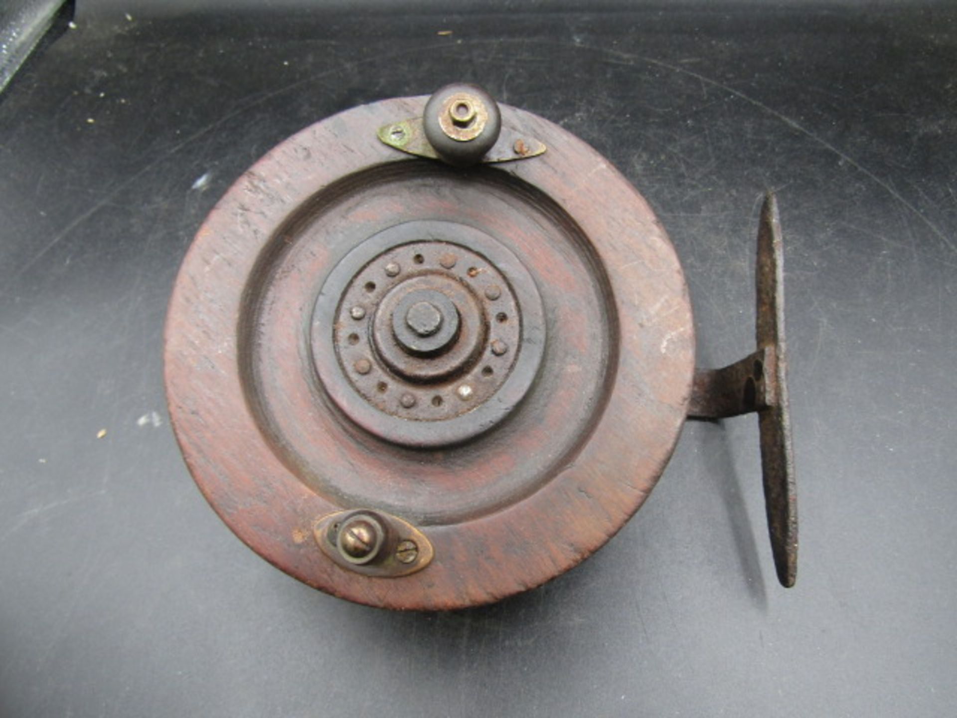 A wooden vintage boat reel