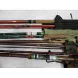 4 vintage fishing rods
