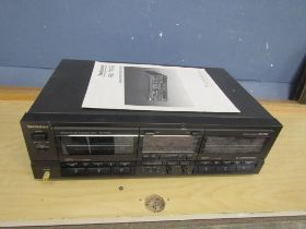 Technics stereo double cassette deck with manual from a house clearance (no leads)